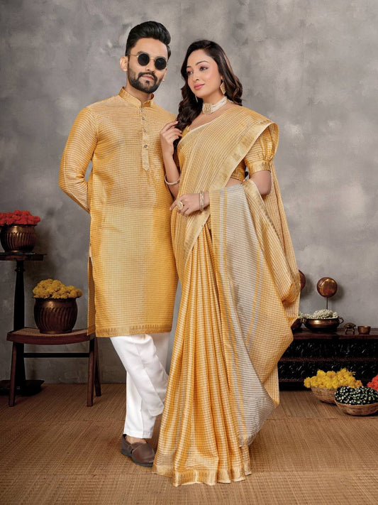 JARI CHECKS SILLK  KURTA WITH PAJAMA