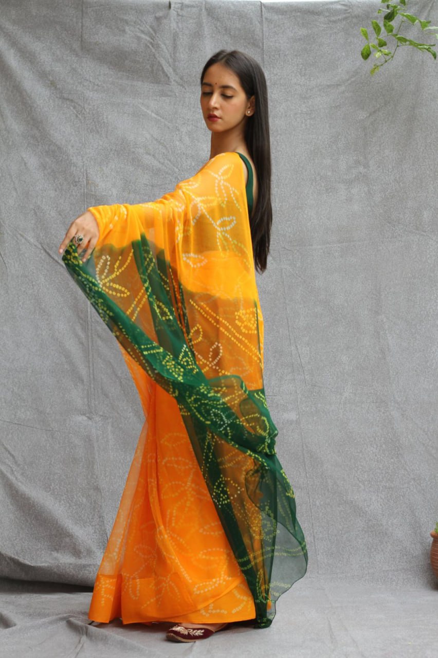 Bandhni Georgette Saree