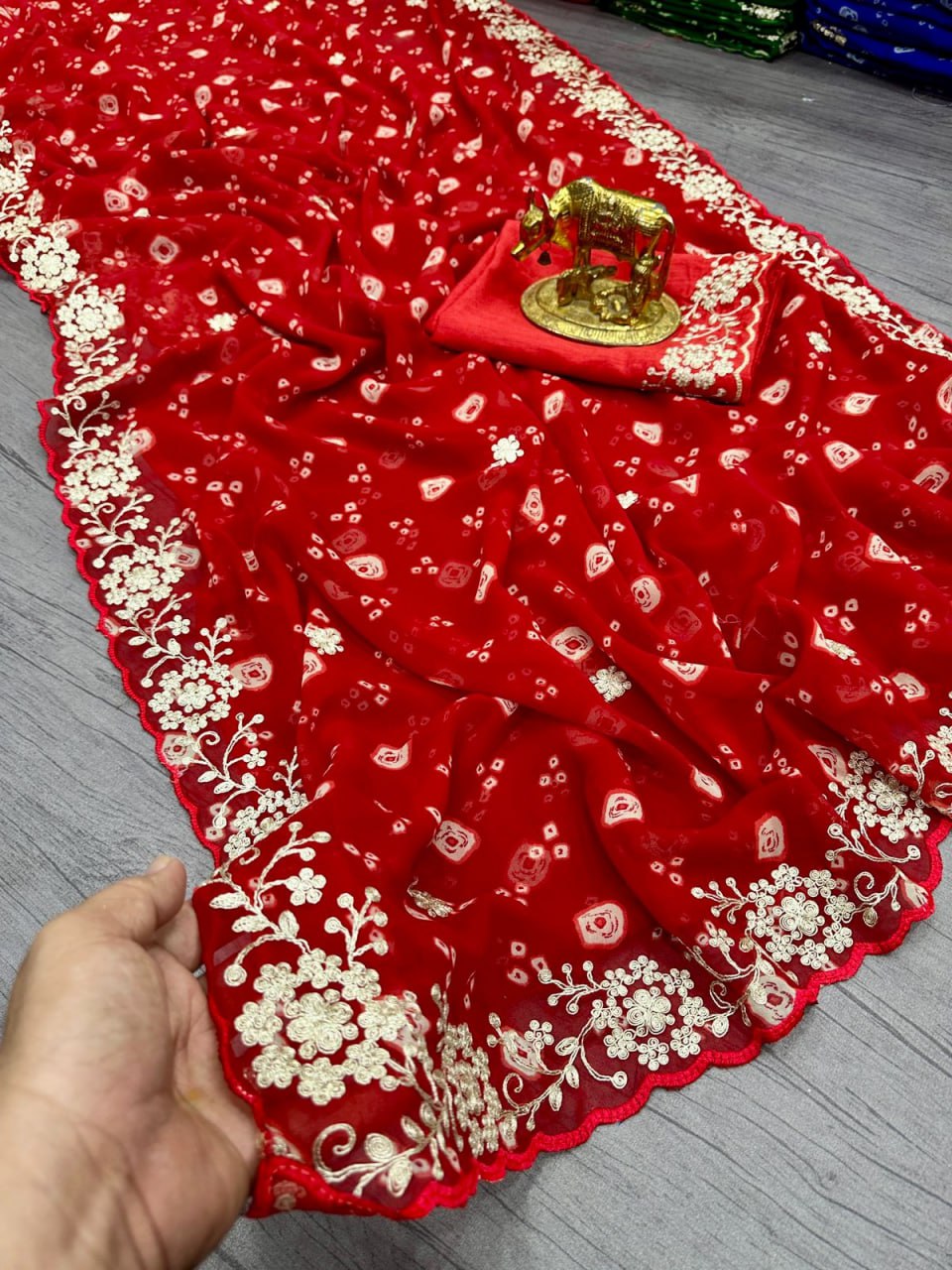 Georgette with Jodhpur Bandhani Saree