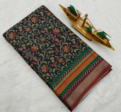 Soft Art Silk with Beautiful Flower Design Saree