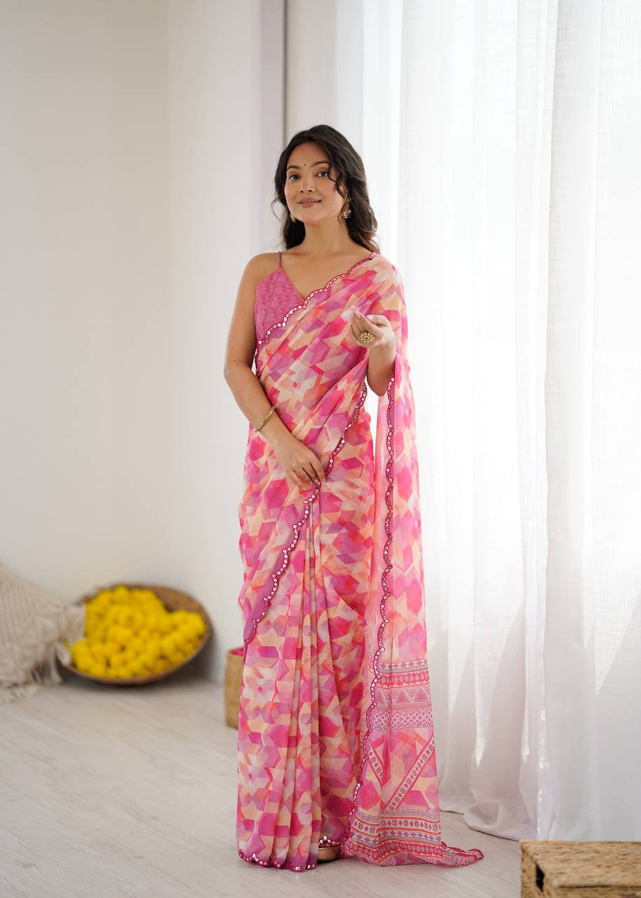 Heavy Georgette Silk Saree