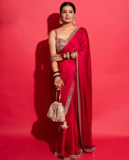 Super Heavy Rangoli Silk Saree – Embroidery & Sequins Work | Code 4020