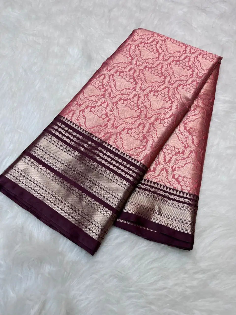 Super Soft Banarasi Woven Kanjivaram Silk Saree with All Over Gold Zari & Rich Pallu -VF– SAMANTHA PATTU