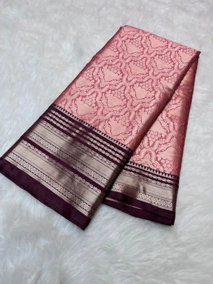 Super Soft Banarasi Woven Kanjivaram Silk Saree with All Over Gold Zari & Rich Pallu -VF– SAMANTHA PATTU