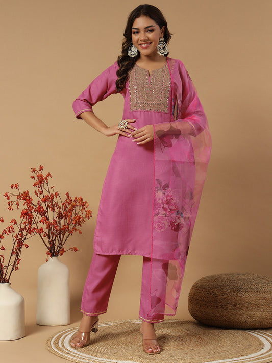 Fully Stitched Ethnic Set with Dupatta