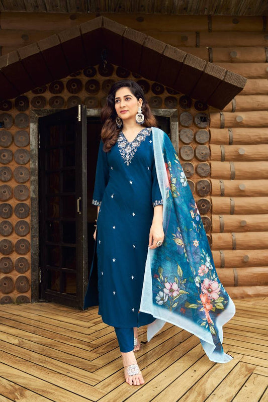 Fully Stitched Ethnic Set with Dupatta