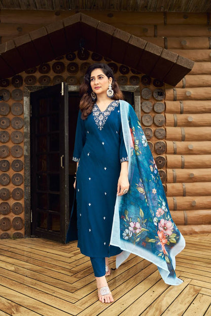 Fully Stitched Ethnic Set with Dupatta