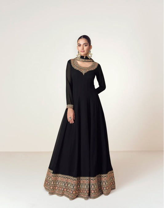 Virasat  Bluming Georgette with Embroidery Work Anarkali Suits
