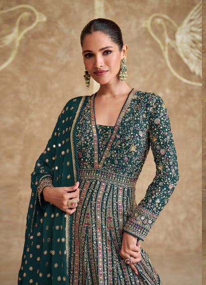 Sayuri Royal Georgette with Zari and Thread Embroidery Work plus Sequence Work