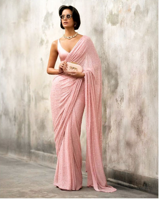 Bollywood Blockbuster Sequins Design Georgette Saree