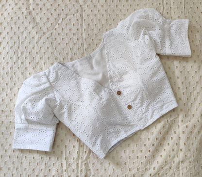 Hakoba Fancy Button Football Pattern Blouse