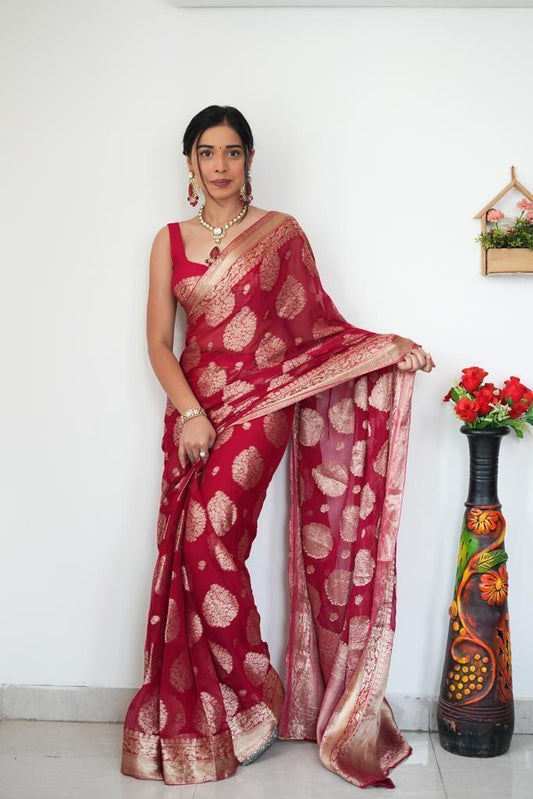 Soft Lilan Slab Cotton Ready To Wear Saree