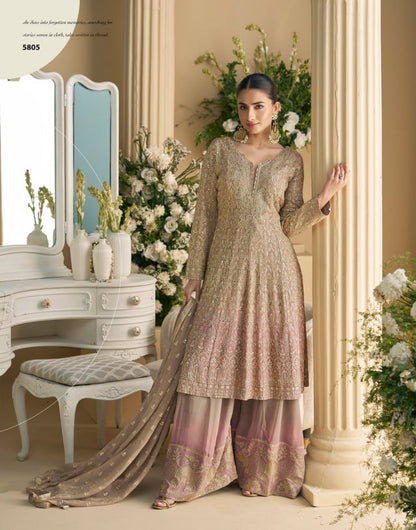 Georgette Zari &amp; Thread Embroidery Suit