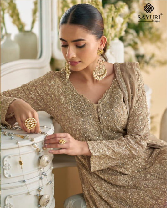 Georgette Zari &amp; Thread Embroidery Suit