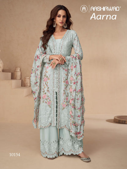Vichitra With Embroidery work+ sequence  Suit