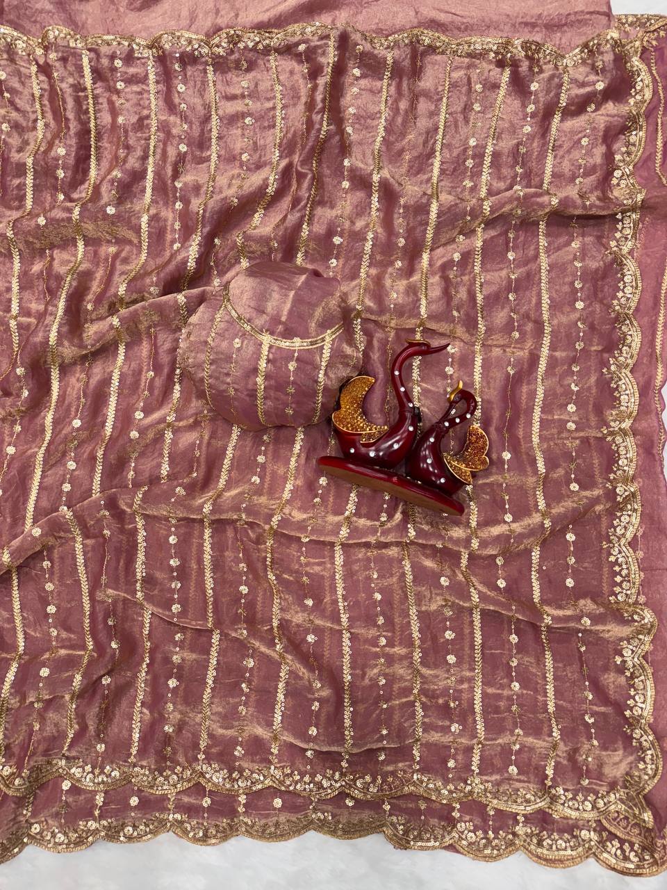Embroidery Soft Space Silk Saree (M1001)