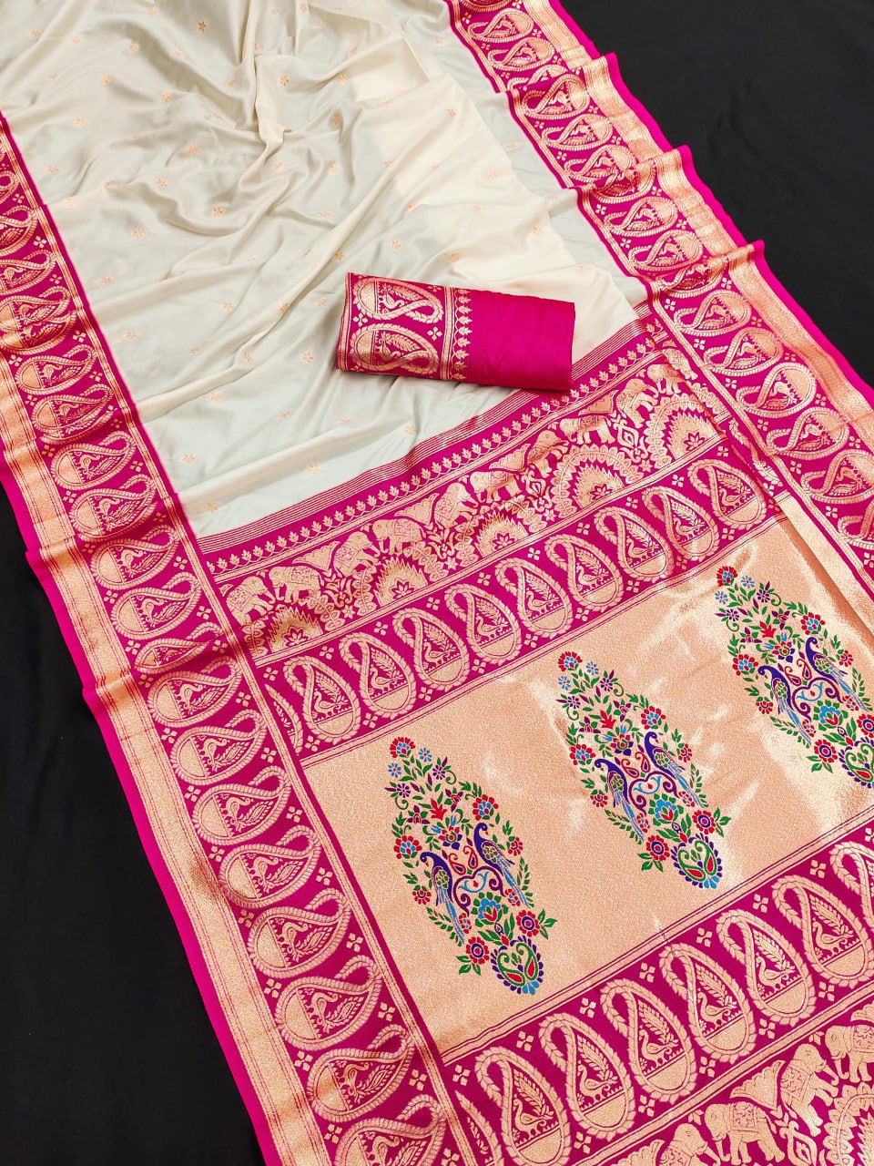 Soft And pure banarasi Paithani silk saree
