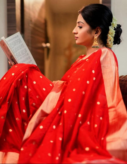 Banarasi Woven Soft Cotton Silk Saree