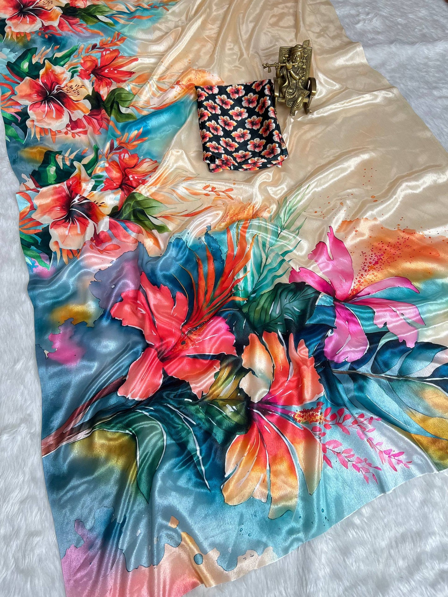 Lustro Silk digital print Saree