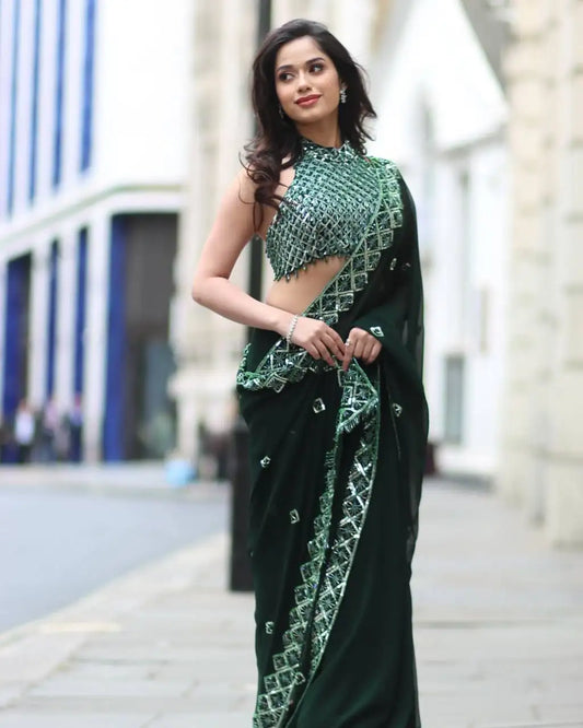 Soft Rangoli Silk Saree with Sequin Embroidery – Murugan Attire