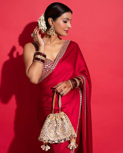 Super Heavy Rangoli Silk Saree – Embroidery & Sequins Work | Code 4020