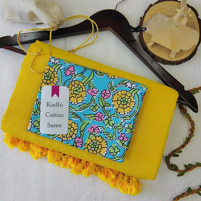 Handloom Khadi Cotton Saree with Magic Cotton Blouse | Lightweight Daily Wear CF-195