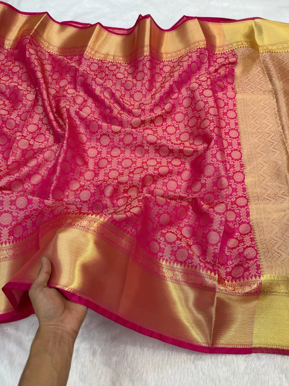 Banarasi Premium Woven Soft Katan Tissue Kanjivaram Silk Saree with Jacquard Zari Work - SHRUTI HASSAN