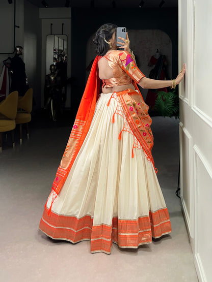 Beige Paithani lehengas that speak culture Lehenga