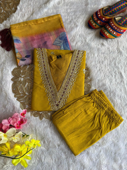 Fully Stitched Ethnic Set with Dupatta
