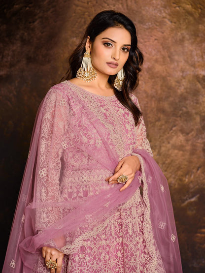 Vani Net with Coding Embroidery Unstitched Suits