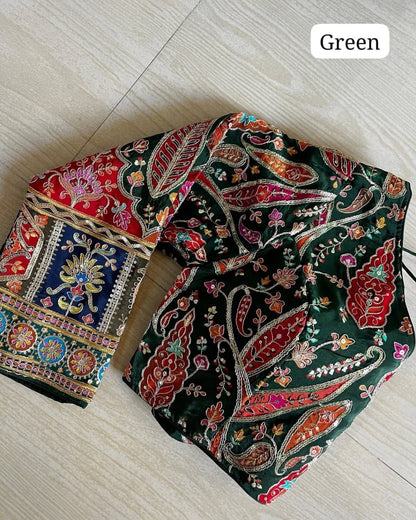 Crepe with Heavy Chinon Position Print Blouse