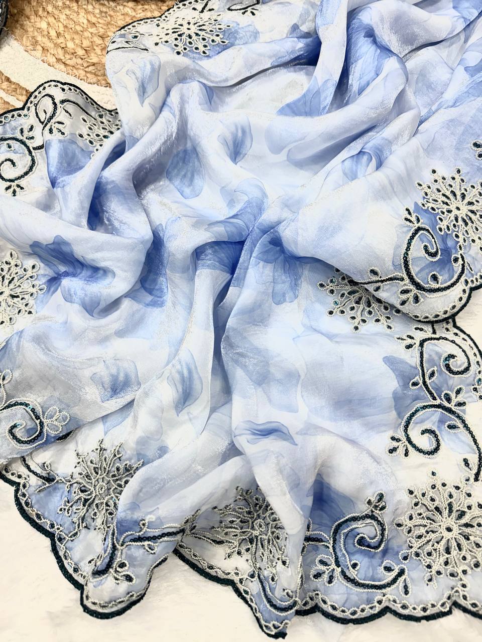 Soft Space silk with beautiful print Saree