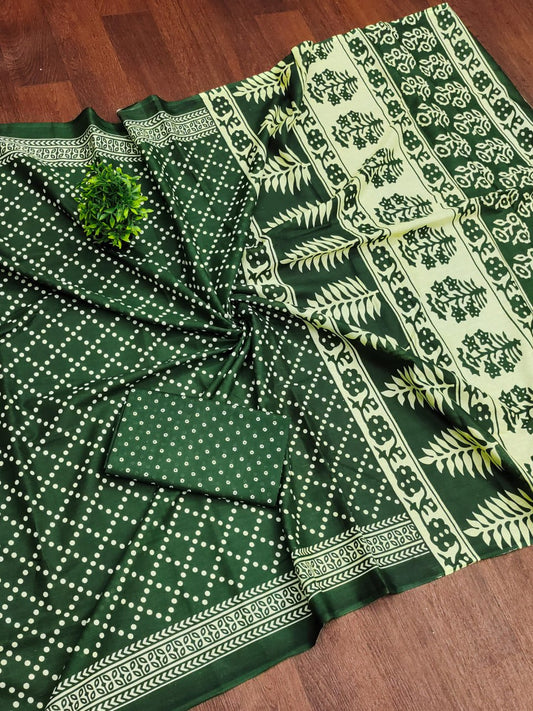 MULMUL COTTON HAND BANDHANI  SAREE