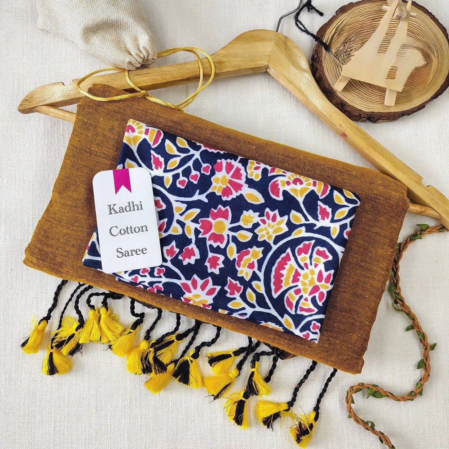 Handloom Khadi Cotton Saree with Magic Cotton Blouse | Lightweight Daily Wear CF-195