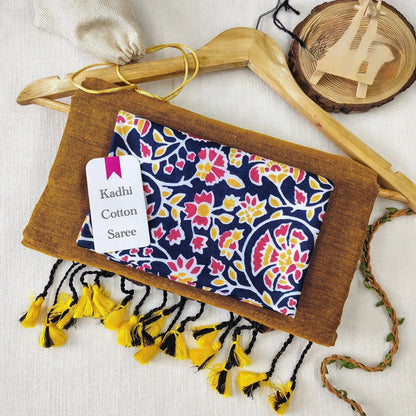 Handloom Khadi Cotton Saree with Magic Cotton Blouse | Lightweight Daily Wear CF-195