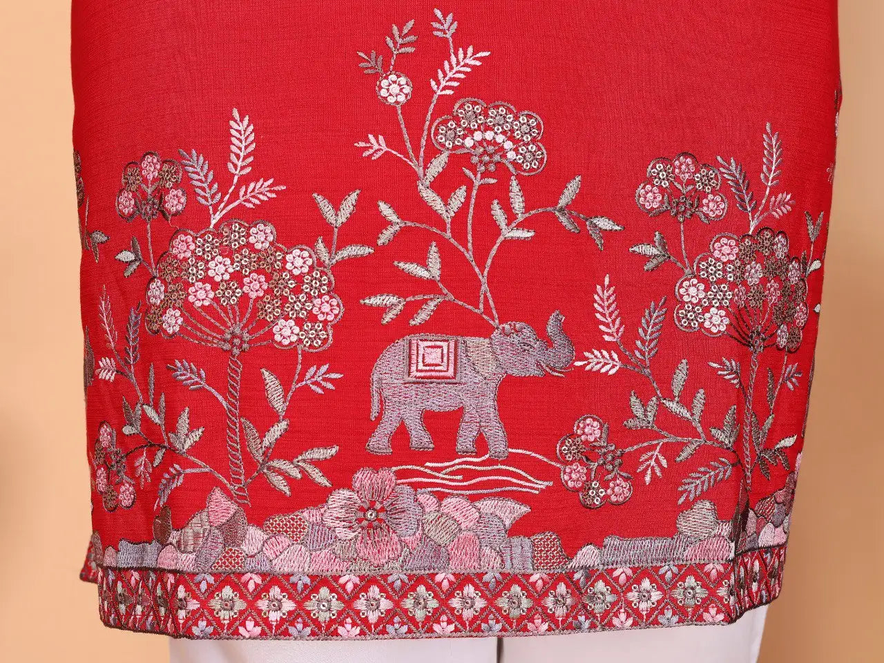 Men's Embroidered Linen Kurta Pyjama Set - Wedding & Festive Wear Vantara-05