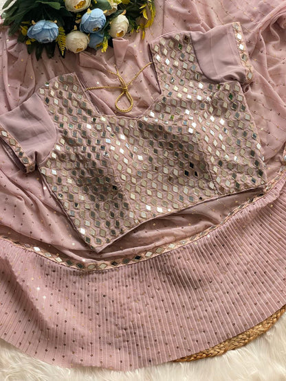 Bollywood Superhit Design Sequins Crush Pleated Saree