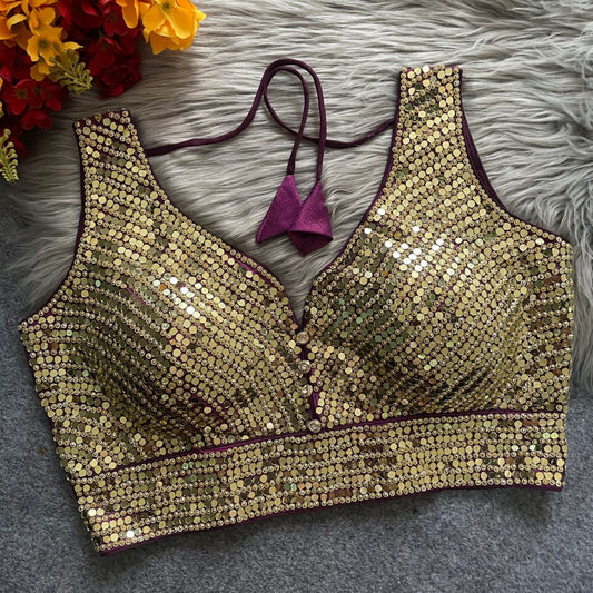 Phantom Mirror + Heavy Stone Handwork with Real Bottom Blouse
