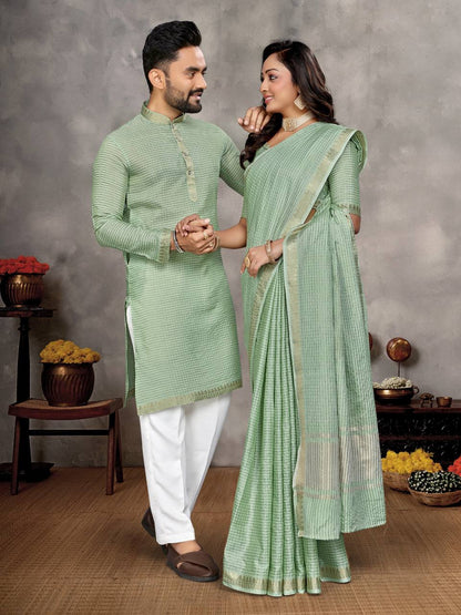 COUPLE COMBO KURTA WITH SAREE