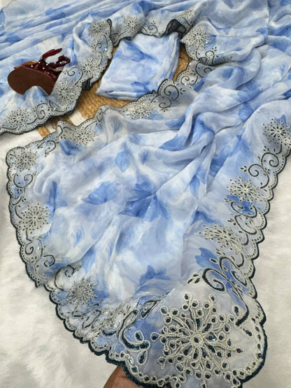 Soft Space silk with beautiful print Saree