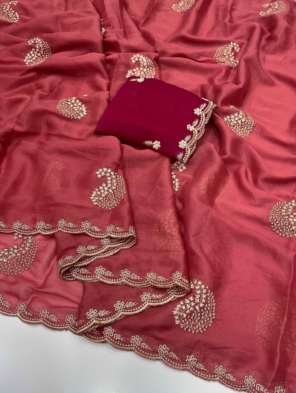 Star Georgette Embroidery Saree
