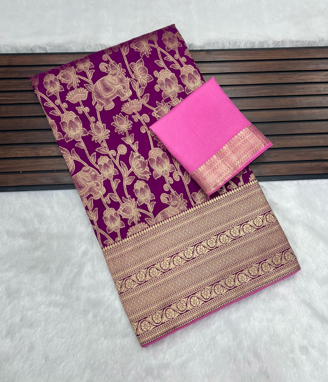Pure Khadi Creap Georgette Saree