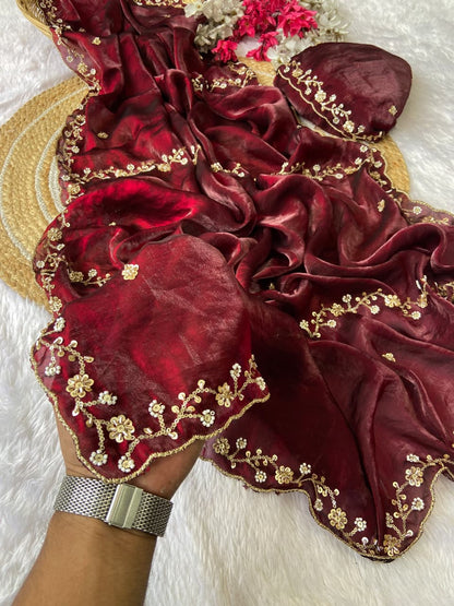 Premium Fendy Satin Saree