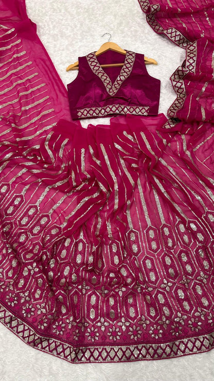 Georgette With Sequins Saree