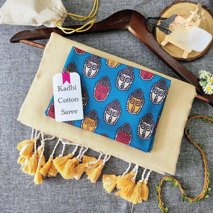 Handloom Khadi Cotton Saree with Magic Cotton Blouse | Lightweight & Comfortable CF-199