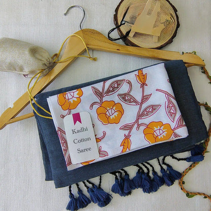 Handloom Khadi Cotton Saree with Magic Cotton Blouse | Lightweight Daily Wear CF-195