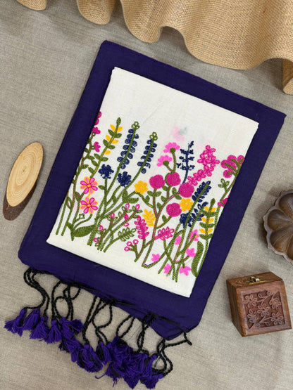 Pure Handloom Khadi Cotton With Unstitched Blouse