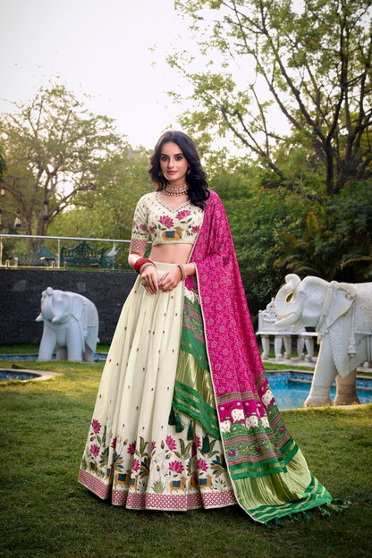 Pink Khadi Cotton Sequins and thread embroidery
