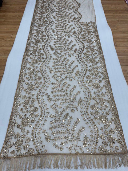 Bollywood Blockbuster Sequins Design Heavy 5mm Sequins Embroidery Work