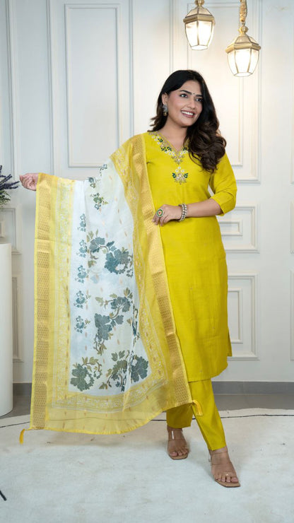 Roman Silk Hand Work Full Cotton Inner Suit